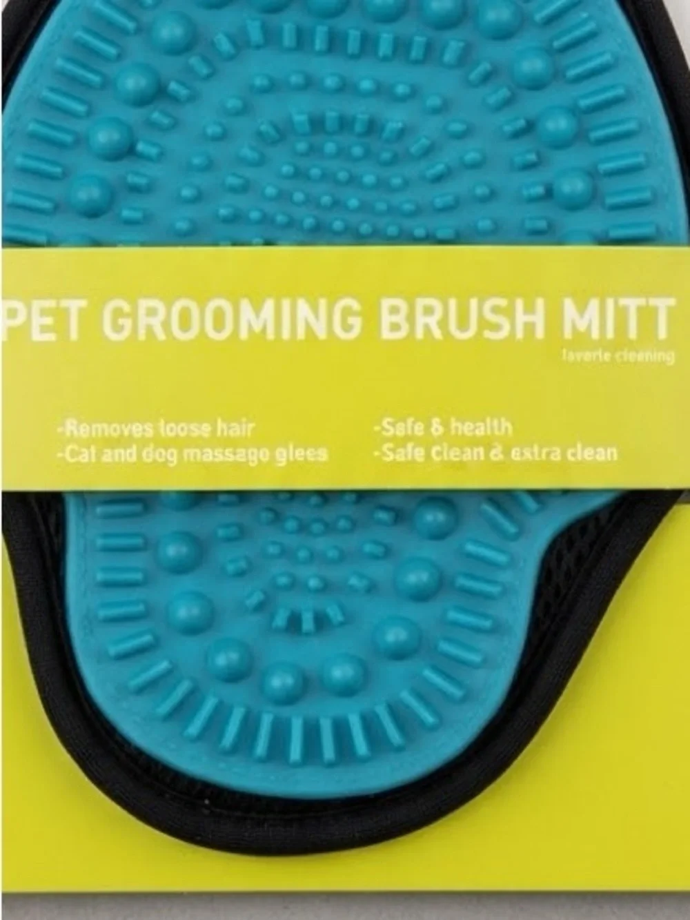 nunbell pet grooming brush mitt Gloves - Blue - BRAND NEW